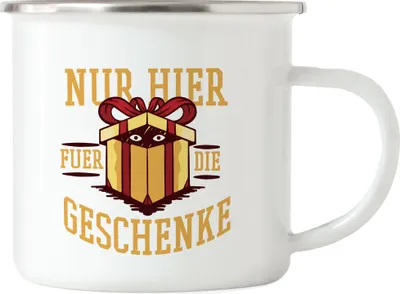 Produktbild von Nur für die Geschenke hier Emaille-Tasse Weihnachten Geschenkidee lustige Tasse mit Motiv Christmas Party