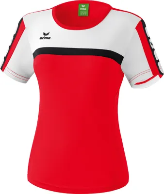 Produktbild von Erima CLASSIC 5-CUBES T-Shirt Damen rot/weiß/schwarz 34