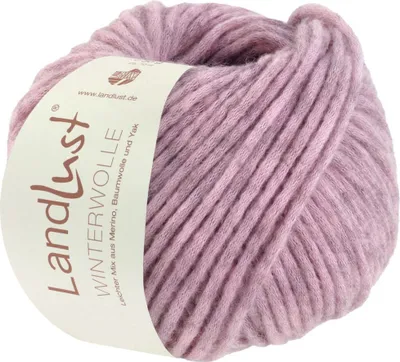 A ball of pink yarn with a label.