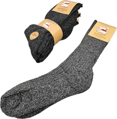 Produktbild von Norweger Stricksocken ohne Gummibund – Dichte Wollsocken, Schwarz/3 Paar 43-46