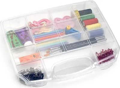 Produktbild von Plasticforte Aufbewahrungskoffer - 8 Facher - Kunststoff - transparent