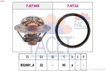 Produktbild von FACET Thermostat Kühlmittel 95°C für NISSAN Qashqai / Qashqai +2 I (J10, NJ10) für RENAULT Clio IV Schrägheck (BH)