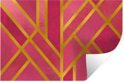 Produktbild von MuchoWow® Wandtattoo Wandsticker Wandaufkleber Gold - Design - Rosa 90x60 cm Selbstklebend und Repositionierbar - Aufkleber