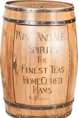 Produktbild von Fass Weinregal Hausbar Vintage Holz Bar Tisch Holz Schränke Rund  Weinschrank