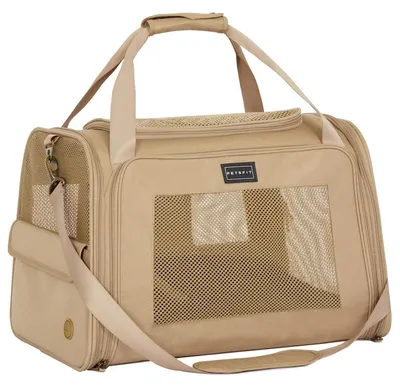 Produktbild von Transportbox Katzenbox Haustiertransportbox - 50 x 33 x 33 cm - Khaki - Für Katzen und kleine Hunde