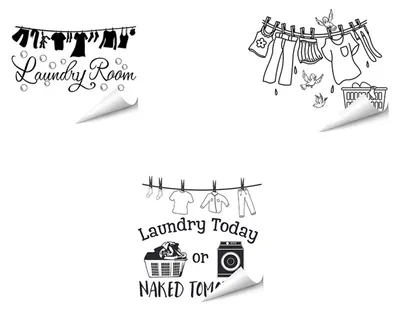 Produktbild von Wandtattoos mit lustigen Sprüchen für die Waschküche – PVC-Wandaufkleber zum Abziehen und Aufkleben – DIY-Wanddeko für Waschküche und Waschsalon