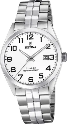 Produktbild von Festina Edelstahl Herren Uhr F20437/1 Armband-Uhr silber Klassik D2UF20437/1