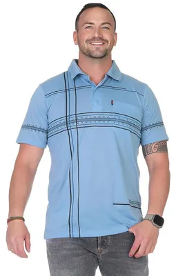 Produktbild von Herren Poloshirt Sommer Polo-Hemd Kurzarm, Blau-Grau/L/50