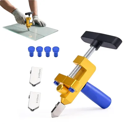 Imagen del producto de Omgoods - Juego profesional de cortadores de vidrio 2 en 1 para vidrio y azulejos
