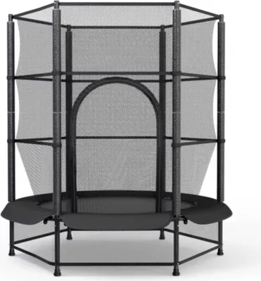 Produktbild von Kindertrampolin mit Sicherheitsnetz – Ø 140 cm – Für Kinder – Mini-Trampolin – Schwarz – Indoor & Outdoor