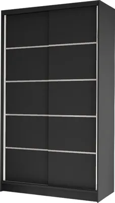 Produktbild von MIRJAN24 Schiebetürenschrank Diego IV, Kleiderschrank, Stilvoll Schlafzimmer Garderobenschrank (Farbe: Schwarz)