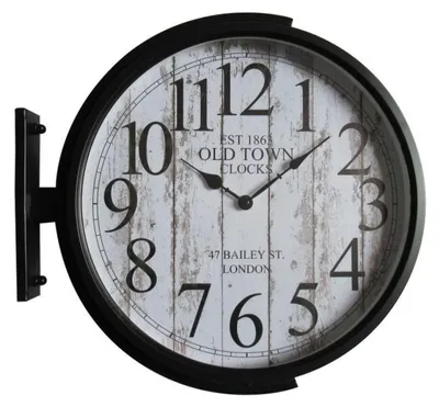 Wanduhr rund, Glas & Eisen, schwarz-gold, 45x6x45 cm