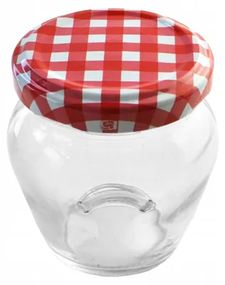 Produktbild von Sezon AMFORA Glasbehälter 106ml mit Karo-Deckel für Konserven