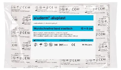 Produktbild von aluderm®-aluplast elastisch Hygienepackung 10 x 6 cm 50 Stück | Packung (50 Stück)