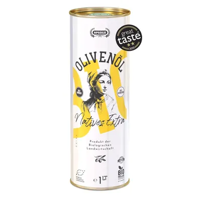 Produktbild von APSOGO  Olivenöl Nativ Extra 1L – Kaltextrahiertes Olivenöl aus Kreta, Griechenland – reich an Polyphenolen