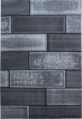Produktbild von Kurzflor Teppich Pago rechteckig, Farbe: Schwarz, Größe:280x370 cm