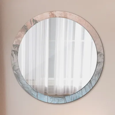 Produktbild von Spiegel - Mirror zum Wandspiegel Schlafzimmer – Schminkspiegel- tropisch Blumen- Ø100cm