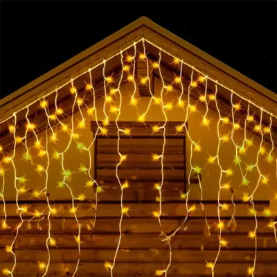 LED-Lichterkette Eiszapfen, 10 m, warmweiß, batteriebetrieben