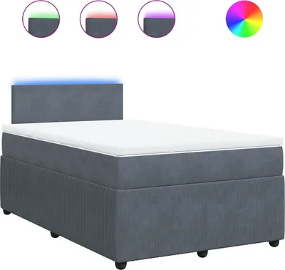 Obrázek produktu pro vidaXL Postel Boxspring s matrací Dark Grey 120x200 cm Velvet