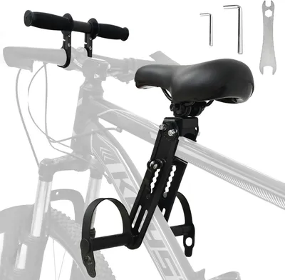 Produktbild von Mountainbike Kindersitz vorne, für Mountainbike, Aluminium und Edelstahl, 1,68 kg, schwarz
