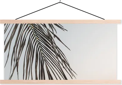 Produktbild von MuchoWow® Textilposter Palme - Blatt - Grün 60x30 cm mit holzfarbenen Rahmen - Dekoration