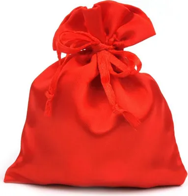Produktbild von 5 Geschenksäckchen aus feinem Satin, rot, 9x11 cm