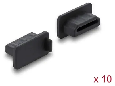 Productafbeelding van DELOCK Stofbescherming voor HDMI-A-connector, siliconen, 10 stuks, zwart