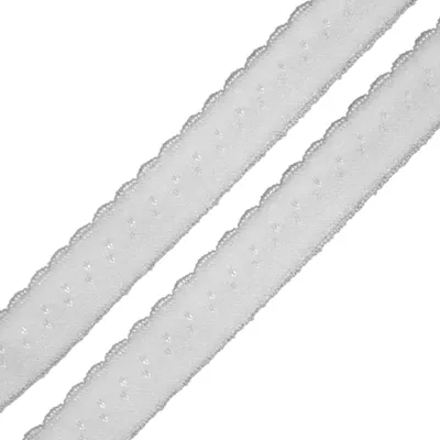 Wäschegummi Faltgummi Ziergummi 12mm Faltgummi ab 1m elastisches Einfassband Saumband weiß