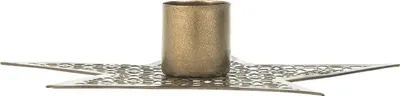 Produktbild von Kerzenhalter Stern Gold 14 x 14cm für 1 Stabkerze Ø 2,2 cm