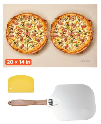 Pizzastein Cordierit 50,8x35,6 cm mit Schaufel, 1,5 cm dick