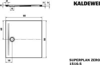 Produktbild von Kaldewei 351647982671 DW SUPERPLAN ZERO Mod.1516-5, 800 x