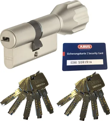 Produktbild von ABUS EC660 Knaufzylinder Länge Z45/K30mm (c=95mm) mit Sicherungskarte und 10 Schlüssel, SKG** Bohrschutz
