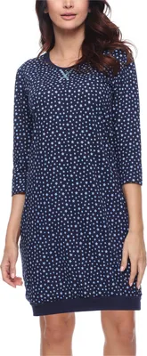 Image de Chemise de nuit pour femme Merry Style MS10-182 (étoiles bleu marine, taille S)