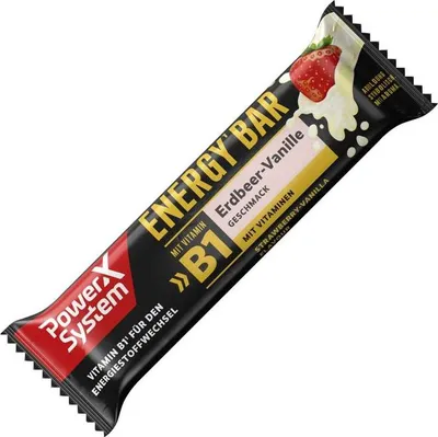 Produktbild von Power System Energy Bar Erdbeer Vanille Proteinriegel 1 x 35 g