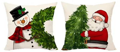 Weihnachtskissenbezug 45x45 cm, 2 Stück, rot, Dekokissen