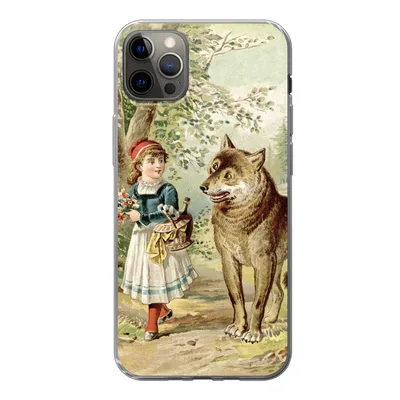 Produktbild von MuchoWow® Handyhülle Schutzhülle Hülle für iPhone 12 Pro Max Wolf - Rotkäppchen - Wald Silikon Softcase Handy Hülle - Hartschale