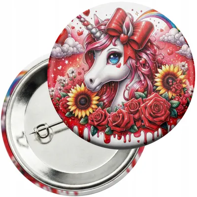 Produktbild von Anstecker Button 59mm - Einhorn UNICORN Pferd