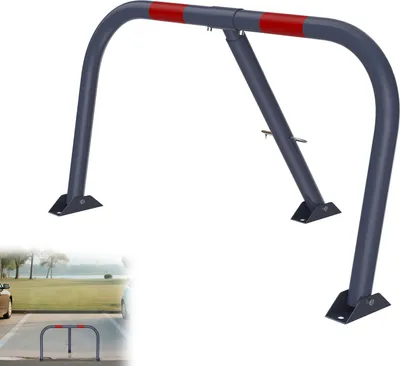 Produktbild von LARS360 Klappbarer Parkplatzsperre 78x32x44cm Stahl-Sperrpfosten mit Vorhängeschloss - Wetterfeste Parkpfosten Parkplatz Absperrung für Einfahrten, Grundstücke & Industriegelände