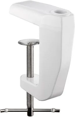 Image de Goobay 77460 Pince de table de rechange pour lampes loupes, blanc - 0 mm - 60 mm, métal massif, blanc