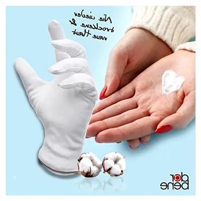 Produktbild von Baumwollhandschuhe Soft, 1 Paar, Dermatest: , 100% Baumwolle, Trikothandschuhe, Stoffhandschuhe für Handmasken, weiße Farbe