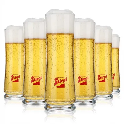 Produktbild von 6x Stiegl Bier Glas 0,2l Becher/Stange Biergläser Bierglas Sahm