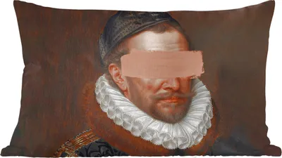 Produktbild von MuchoWow® Zierkissen Sofakissen Wohnzimmer Dekokissen 60x40 cm Wilhelm von Oranien - Adriaen Thomasz - Gemälde - Kopfkissen - Polster mit Foto