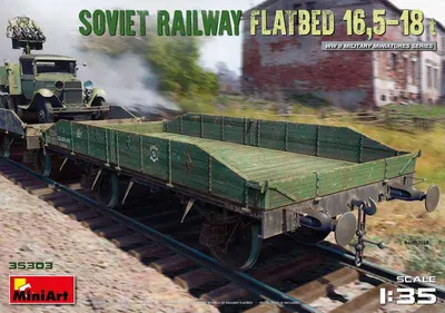 Produktbild von MiniArt 1:35 Sov. Flachbettwaggon 16,5-18to.