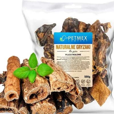 Produktbild von Delikatesse, natürlicher Kausnack für Hunde: Petmex Rinderlunge 500 g