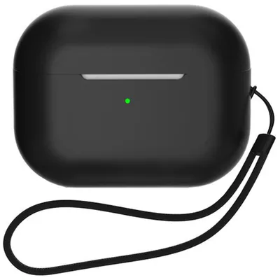 Produktbild von AirPods 1/2 Silikonhülle mit Handgelenkschlaufe Schwarz