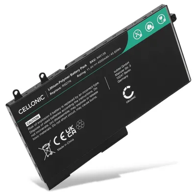 Produktbild von CELLONIC 1x Akku für Notebook Kompatibel mit Dell Latitude 5400, Latitude 5410, Latitude 5510, R8D7N - (4000mAh, 11.4V)