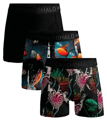 Produktbild von Muchachomalo Herren Boxershorts – 3er Pack – Baumwolle Stretch – Bequeme Unterwäsche – Größe S - MODERNAGE1010-07