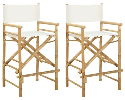 Produktbild von “2026 Modern“ Braun Klappstuhl für Regisseure 2 pcs Natur Bambus - Designermöbel 23133 - Gartenstühle