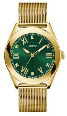 Produktbild von Guess Herren Armbanduhr Noble gold, grün GW0495G4
