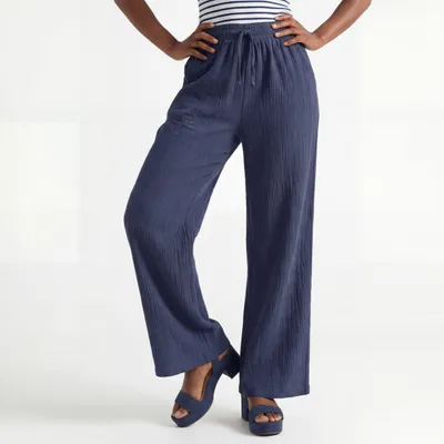 Produktbild von Sommerhose weites Bein Schlupfhose Gummibund 36 38 40 42 44 Damen